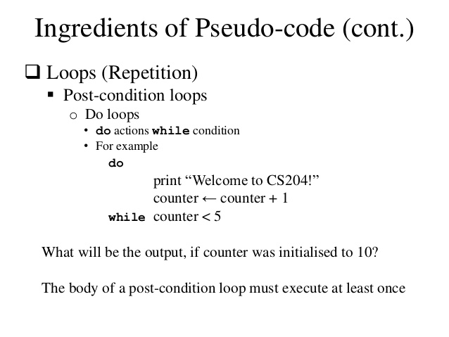 while loop pseudocode